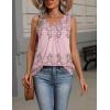 Zeagoo Womens Tank Tops Summer Sleeveless Loose Fit Tops V Neck Pleated Shirts Basic Tees Dressy Casual Trendy Clothes(Sf190-pink)