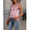 Zeagoo Womens Tank Tops Summer Sleeveless Loose Fit Tops V Neck Pleated Shirts Basic Tees Dressy Casual Trendy Clothes(Sf190-pink)