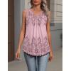Zeagoo Womens Tank Tops Summer Sleeveless Loose Fit Tops V Neck Pleated Shirts Basic Tees Dressy Casual Trendy Clothes(Sf190-pink)