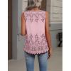 Zeagoo Womens Tank Tops Summer Sleeveless Loose Fit Tops V Neck Pleated Shirts Basic Tees Dressy Casual Trendy Clothes(Sf190-pink)