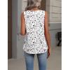 Zeagoo Womens Tank Tops Summer Sleeveless Loose Fit Tops V Neck Pleated Shirts Basic Tees Dressy Casual Trendy Clothes(Sf224-white Flower)
