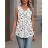 Zeagoo Womens Tank Tops Summer Sleeveless Loose Fit Tops V Neck Pleated Shirts Basic Tees Dressy Casual Trendy Clothes(Sf224-white Flower)