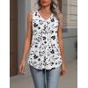 Zeagoo Womens Tank Tops Summer Sleeveless Loose Fit Tops V Neck Pleated Shirts Basic Tees Dressy Casual Trendy Clothes(Sf291-white and Black Flower)