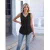 Zeagoo Womens Tank Tops Summer Sleeveless Pleated V Neck Tunic Shirts Loose Casual Button Flowy Boho Clothes S-3XL(Black)
