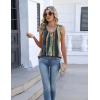 Zeagoo Womens Tank Tops Summer Sleeveless Pleated V Neck Tunic Shirts Loose Casual Button Flowy Boho Clothes S-3XL(Pattern Cx289)