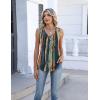 Zeagoo Womens Tank Tops Summer Sleeveless Pleated V Neck Tunic Shirts Loose Casual Button Flowy Boho Clothes S-3XL(Pattern Cx289)
