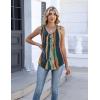 Zeagoo Womens Tank Tops Summer Sleeveless Pleated V Neck Tunic Shirts Loose Casual Button Flowy Boho Clothes S-3XL(Pattern Cx289)