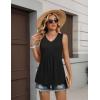 Zeagoo Womens Tops 2026 Flowy Peplum Summer V Neck Babydoll Tank Top Casual Beach Vacation Clothes(Black)