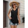 Zeagoo Womens Tops 2026 Flowy Peplum Summer V Neck Babydoll Tank Top Casual Beach Vacation Clothes(Black)