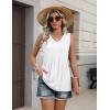 Zeagoo Womens Tops 2026 Flowy Peplum Summer V Neck Babydoll Tank Top Casual Beach Vacation Clothes(White)