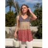 Zeagoo Womens Tops 2026 Flowy Peplum Summer V Neck Babydoll Tank Top Casual Beach Vacation Clothes(Xh553)