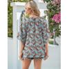 Zeagoo Womens Tops 3/4 Sleeve V Neck Bohemian Blouses Casual Loose Fit Tunic Boho Shirts Floral Printed Clothes(Boho Multicolo Mz899)