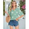 Zeagoo Womens Tops 3/4 Sleeve V Neck Bohemian Blouses Casual Loose Fit Tunic Boho Shirts Floral Printed Clothes(Light Green Mz915)