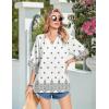 Zeagoo Womens Tops 3/4 Sleeve V Neck Bohemian Blouses Casual Loose Fit Tunic Boho Shirts Floral Printed Clothes(Multi Apricot Mz920)