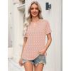 Zeagoo Womens Tops Short Sleeve V Neck Tee Shirts Cute Dressy Casual Clothing Business Work Blouse(Pink Polka Dots Jh1)