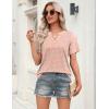 Zeagoo Womens Tops Short Sleeve V Neck Tee Shirts Cute Dressy Casual Clothing Business Work Blouse(Pink Polka Dots Jh1)