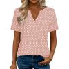 Zeagoo Womens Tops Short Sleeve V Neck Tee Shirts Cute Dressy Casual Clothing Business Work Blouse(Pink Polka Dots Jh1)