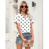 Zeagoo Womens Tops Short Sleeve V Neck Tee Shirts Cute Dressy Casual Clothing Business Work Blouse(White Polka Dots Jh592)