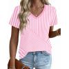 Zeagoo Womens Tops Summer Casual Short Sleeve Tshirts Business Basic Spring V-Neck Shirts Outfits S-3XL(Zz-tz300)