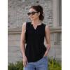 Zeagoo Womens Tops Summer Pleated Sleeveless Tank Top V Neck Dressy Casual Flowy Boho Tunic Shirts(Black)