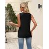 Zeagoo Womens Tops Summer Pleated Sleeveless Tank Top V Neck Dressy Casual Flowy Boho Tunic Shirts(Black)