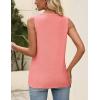 Zeagoo Womens Tops Summer Pleated Sleeveless Tank Top V Neck Dressy Casual Flowy Boho Tunic Shirts(Coral)