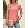 Zeagoo Womens Tops Summer Pleated Sleeveless Tank Top V Neck Dressy Casual Flowy Boho Tunic Shirts(Coral)