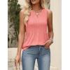 Zeagoo Womens Tops Summer Pleated Sleeveless Tank Top V Neck Dressy Casual Flowy Boho Tunic Shirts(Coral)