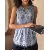 Zeagoo Womens Tops Summer Pleated Sleeveless Tank Top V Neck Dressy Casual Flowy Boho Tunic Shirts(Sf166)