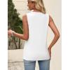 Zeagoo Womens Tops Summer Pleated Sleeveless Tank Top V Neck Dressy Casual Flowy Boho Tunic Shirts(White)