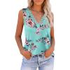 Zeagoo Women 2025 V Neck Lace Tank Tops Summer Floral Print Loose Fit Tops Sleeveless Shirts Casual Trendy Blouse(Print 7)