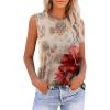 Zeagoo Womens 2026 Tank Tops Casual Crewneck Sleeveless T Shirts Loose Fit Summer Tunic Blouse(Red Flower)