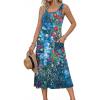 Zeagoo Womens Summer Midi Dresses 2026 Casual Sleeveless Tank Sundresses A Line Crewneck Beach Vacation Dress with Pockets(Blue Floral 02-wf23)