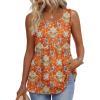 Zeagoo Womens Summer Tank Tops Sleeveless Babydoll Tops Crew Neck Flowy Shirts Loose Fit Tunic Blouses Colorblock 3XL