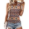 Zeagoo Womens Tank Tops Summer Ruched Top V Neck Sleeveless Drawstring Side Casual Trendy Shirts 2026(Pattern Mz379)