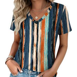 Zeagoo Womens Tops Summer Casual Short Sleeve Tshirts Business Basic Spring V-Neck Shirts Outfits S-3XL(Zz-cx152)
