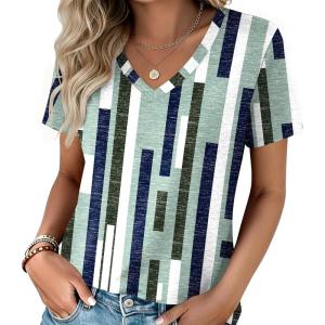 Zeagoo Womens Tops Summer Casual Short Sleeve Tshirts Business Basic Spring V-Neck Shirts Outfits S-3XL(Zz-jh530)