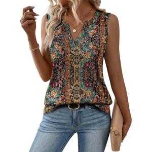 Zeagoo Womens V Neck Tank Tops 2026 Summer Tops Casual Sleeveless Shirts Loose Fit Dressy Business Work Clothes(A-mz721)
