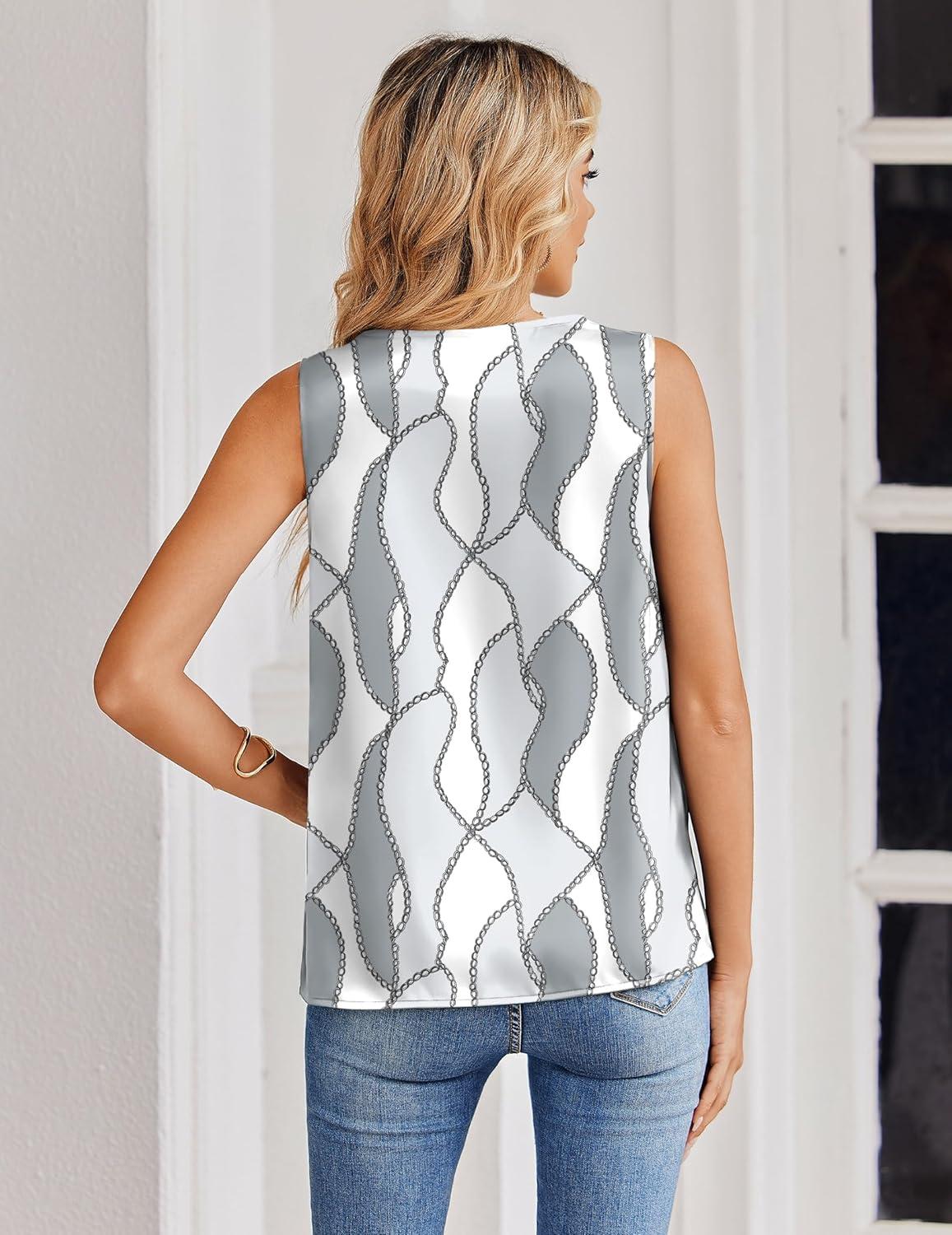 imageZeagoo Womens Silk Satin Tank Tops V Neck Casual Camisoles Sleeveless Business Work Blouses Dressy Summer ShirtsPjh611