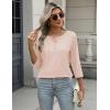 Zeagoo 3/4 Length Sleeve Women Tops Crew Neck Blouses Dressy Casual Summer T Shirts Loose Fit Business Work Clothes(Beige)