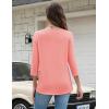 Zeagoo 3/4 Length Sleeve Women Tops Crew Neck Blouses Dressy Casual Summer T Shirts Loose Fit Business Work Clothes(Coral Pink)