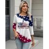 Zeagoo 3/4 Length Sleeve Women Tops Crew Neck Blouses Dressy Casual Summer T Shirts Loose Fit Business Work Clothes(Gq40-flag)