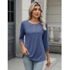 Zeagoo 3/4 Length Sleeve Women Tops Crew Neck Blouses Dressy Casual Summer T Shirts Loose Fit Business Work Clothes(Navy)