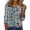 Zeagoo 3/4 Length Sleeve Womens Tops Round Neck Casual Summer Tunic Tops Basic Tees Blouses Dressy T-Shirts Pleated Shirts(Mz906)
