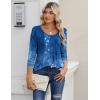 Zeagoo 3/4 Sleeve Tops for Women Crew Neck Blouses Pleated Casual Shirts Fall Work Clothes 2026(Floral Navy)