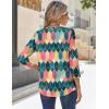 Zeagoo 3/4 Sleeve Tops for Women Crew Neck Blouses Pleated Casual Shirts Fall Work Clothes 2026(Multi 1)