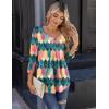 Zeagoo 3/4 Sleeve Tops for Women Crew Neck Blouses Pleated Casual Shirts Fall Work Clothes 2026(Multi 1)