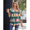 Zeagoo 3/4 Sleeve Tops for Women Crew Neck Blouses Pleated Casual Shirts Fall Work Clothes 2026(Multi 1)