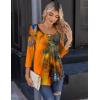 Zeagoo 3/4 Sleeve Tops for Women Crew Neck Blouses Pleated Casual Shirts Fall Work Clothes 2026(Multi 2)
