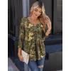 Zeagoo 3/4 Sleeve Tops for Women Crew Neck Blouses Pleated Casual Shirts Fall Work Clothes 2026(Multi 3)